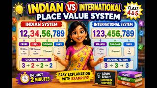 Indian vs International Number System | Class 3 & 4 Maths | Easy Learning | Chapter Explanation