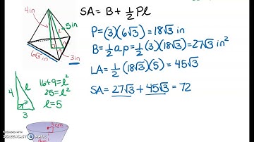 Finding Surface Area of Pyramids and Cones Part 2