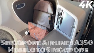 Manila to Singapore | Singapore Airlines Airbus A350 Business Class Medium Haul