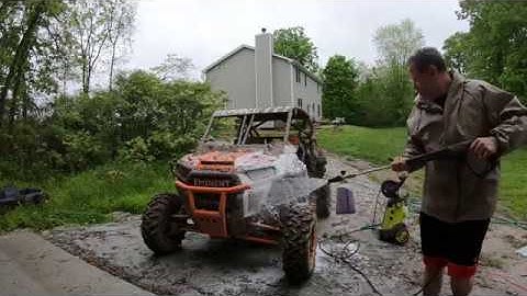 All Clean Wash Product on a RZR with a foam cannon