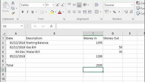 Excel Create an Income and Expenditure Spreadsheet