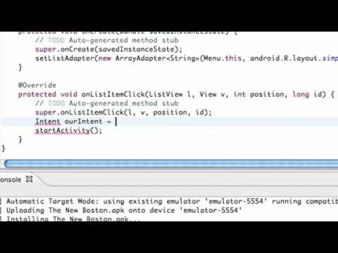 Android Application Development Tutorial   020   Starting an Activity with a Class Object