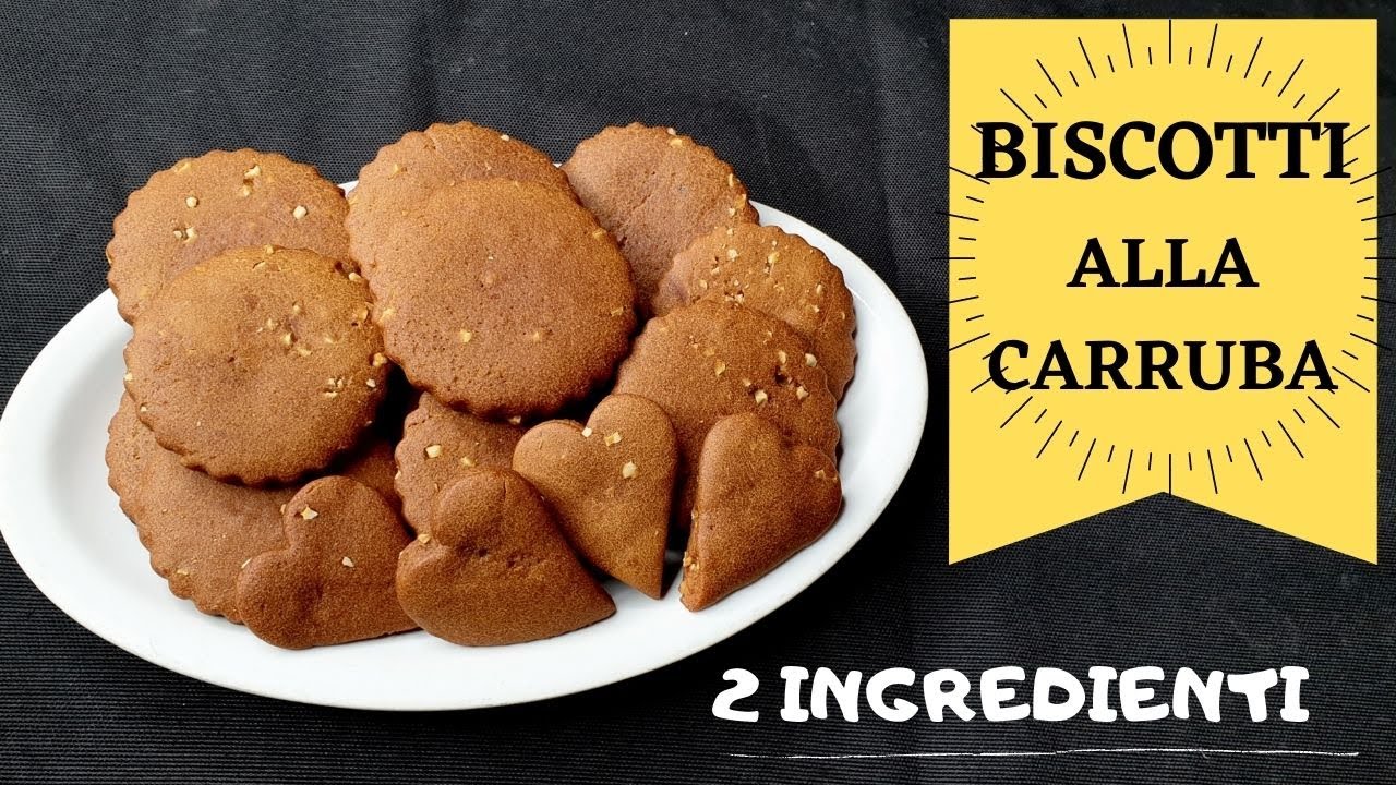 BISCOTTI CON 2 INGREDIENTI ALLA CARRUBA!! NO LIEVITO NO UOVA