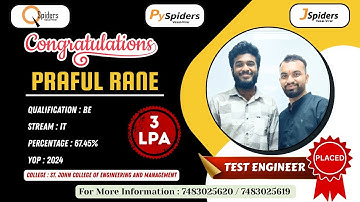 Student Placement Story from QSpiders || VASAI-VIRAR-Mumbai || Test Engineer ||