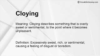 Cloying Meaning