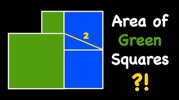 Find The Area of Green Squares if Blue Squares are Congruent | Nice and Easy Geometry Question