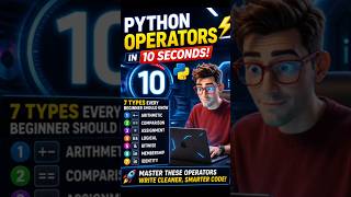 🐍 Python Operators in 10 Seconds! ⚡ 7 Types Every Beginner Should Know 🚀#python #shorts