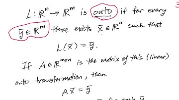 One to One & Onto Linear Transformations
