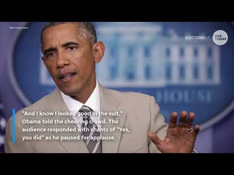 Barack Obama defends tan suit at campaign rally — 'I know I looked good'