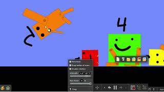 Numberblocks Run Away From The Spinning Circles Challenge in Algodoo part 3