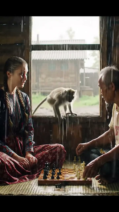 Lagi asik maen catur, kaget tiba-tiba ada monyet ganggu 😂 #beautiful #rain