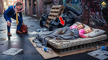 Millionaire Comes Home And Sees His Twin Daughters Sleeping On The Street. The Truth Enrages Him…