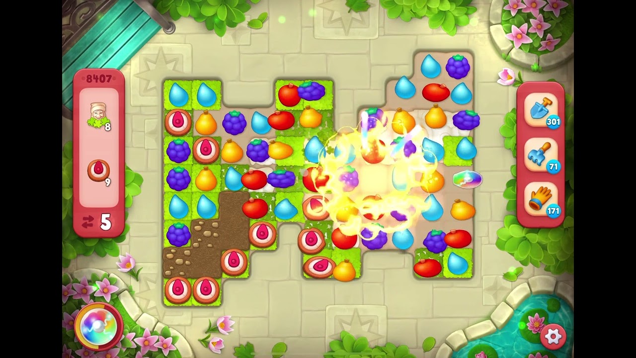 GardenScapes Level 8407 no boosters - YouTube