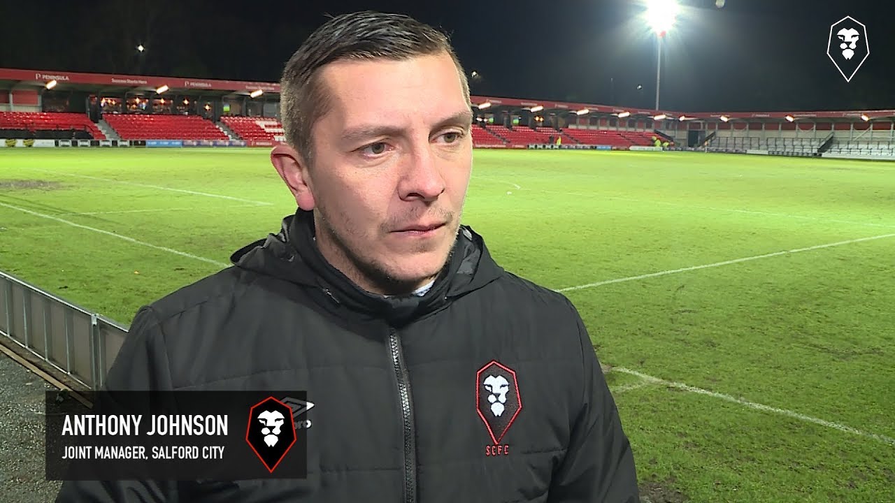 salford city council Salford City 2-2 FC United - Anthony Johnson post match interview