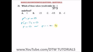 Undefined Algebraic Expression (Solved WASSCE Past Question 2019 - Qst 21)