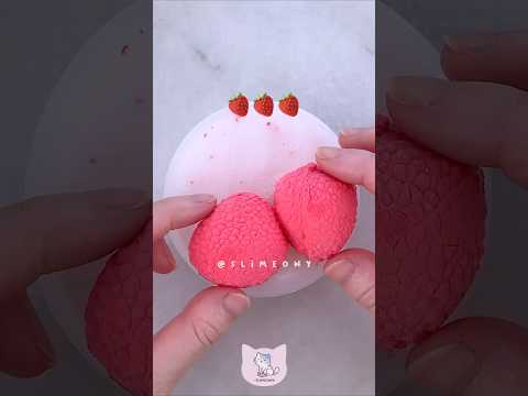 lychee diy clay slime assembly asmr 🍓🌿 cute & satisfying!