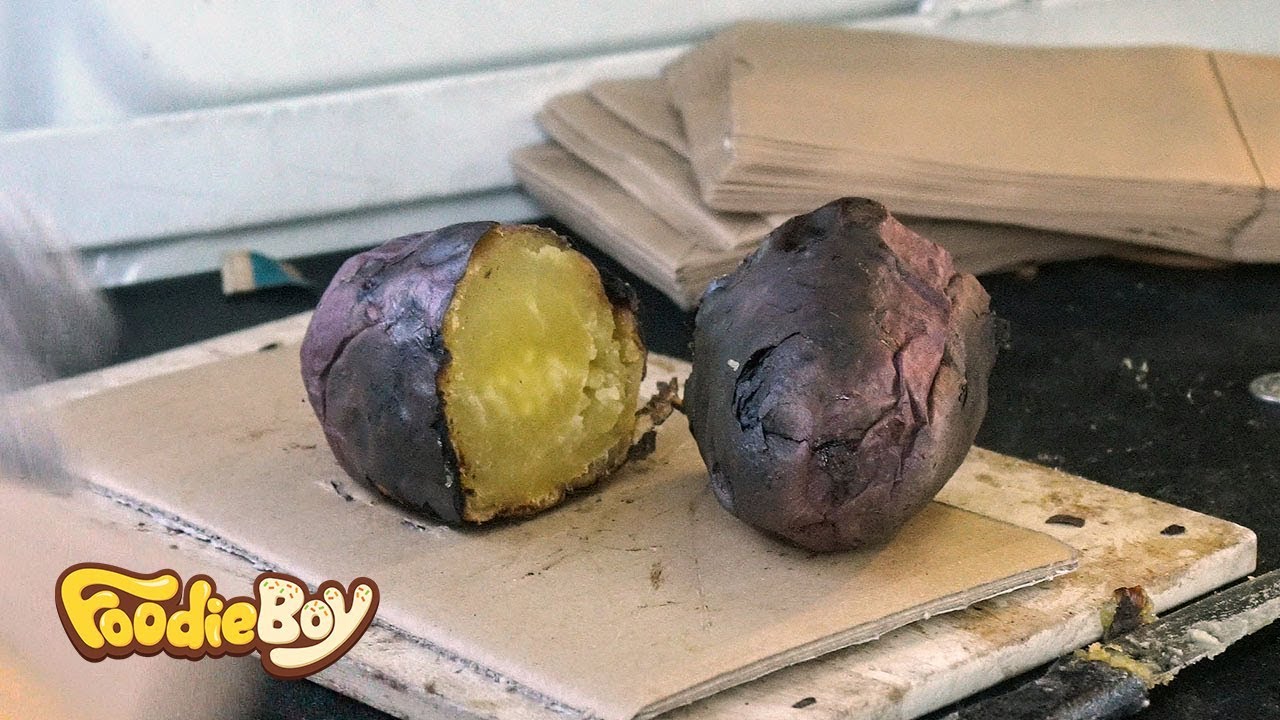 군고구마 / StoneGrilled Sweet Potato Japanese Street Food / 도쿄 오다이바 길거리