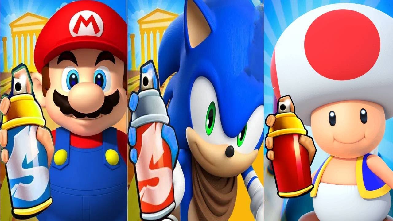 Sonic Boom Subway Surfers All Stars vs Super Mario vs Toad Runner ...