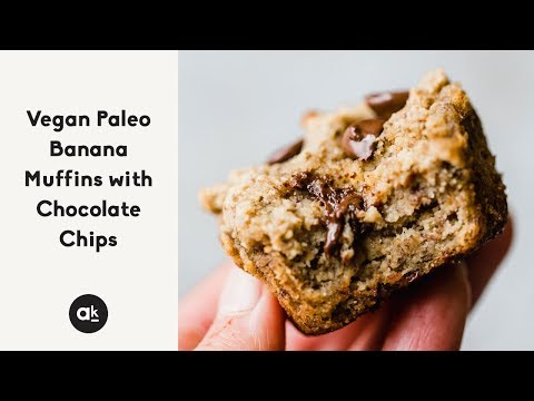 Vegan Paleo Banana Muffins with Chocolate Chips