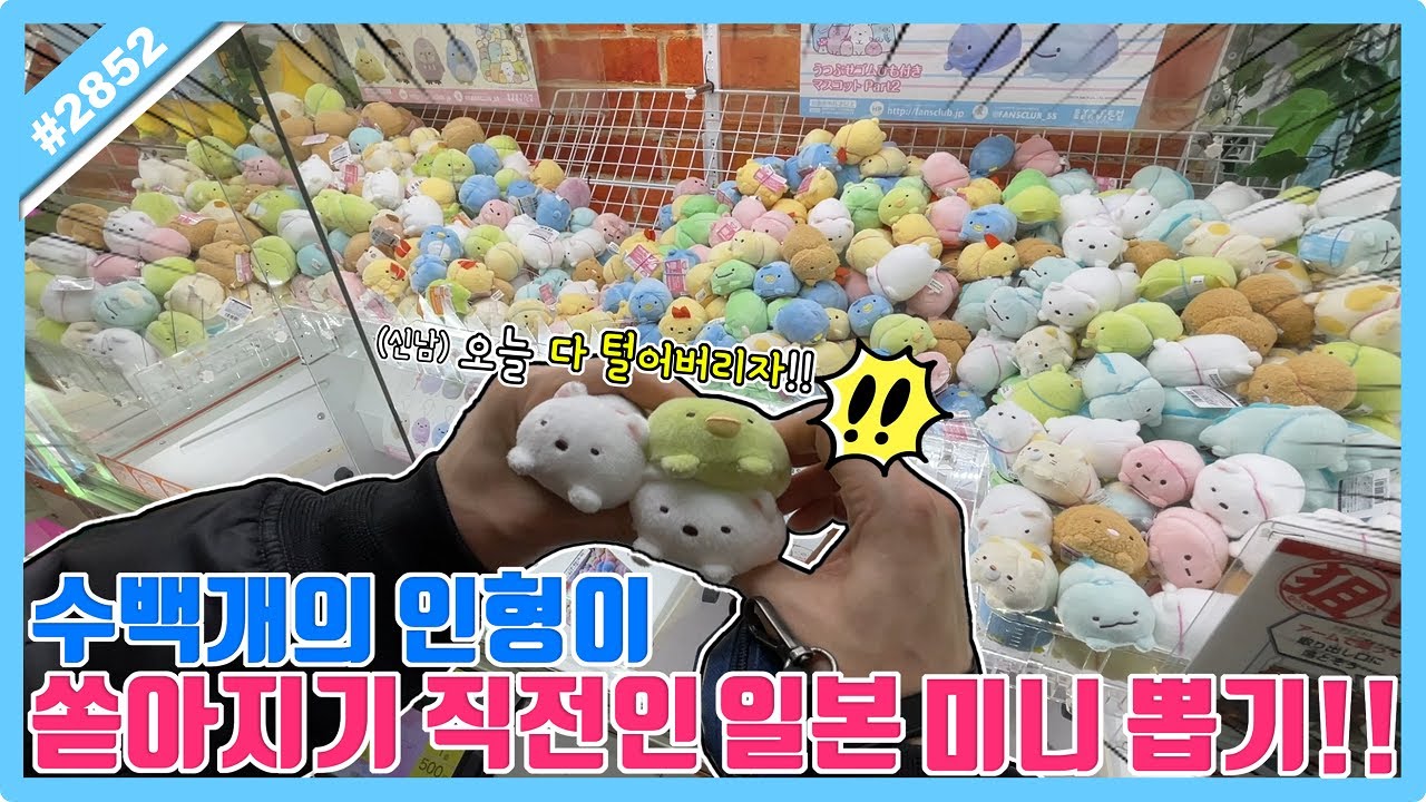 수백 개의 인형이 쏟아지기 직전인 일본 미니 뽑기!! 퀄리티 좋은 귀여운 인형들에 못 참았습니다ㅋㅋㅋ 일본 인형 뽑기, 오사카 인형 뽑기 (고니두욘몬 20241229) #2852
