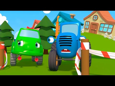 Синий трактор Игры на детской площадке - Полосатая ленточка  ещ 4 серии!  Мультфильмы для детей