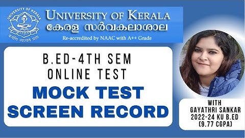 BEd 4th SEM MCQ MOCK TEST QuestionVIDEO#keralauniversity #yt #exam #mocktest #questions #BEd #finals
