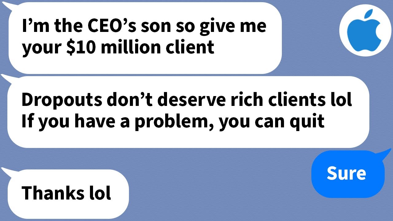 【Apple】 The incompetent CEO's son blackmailed and stole $10 million worth of clients from me