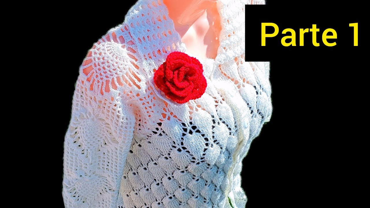 chompa tejido con hojas a crochet #parte1