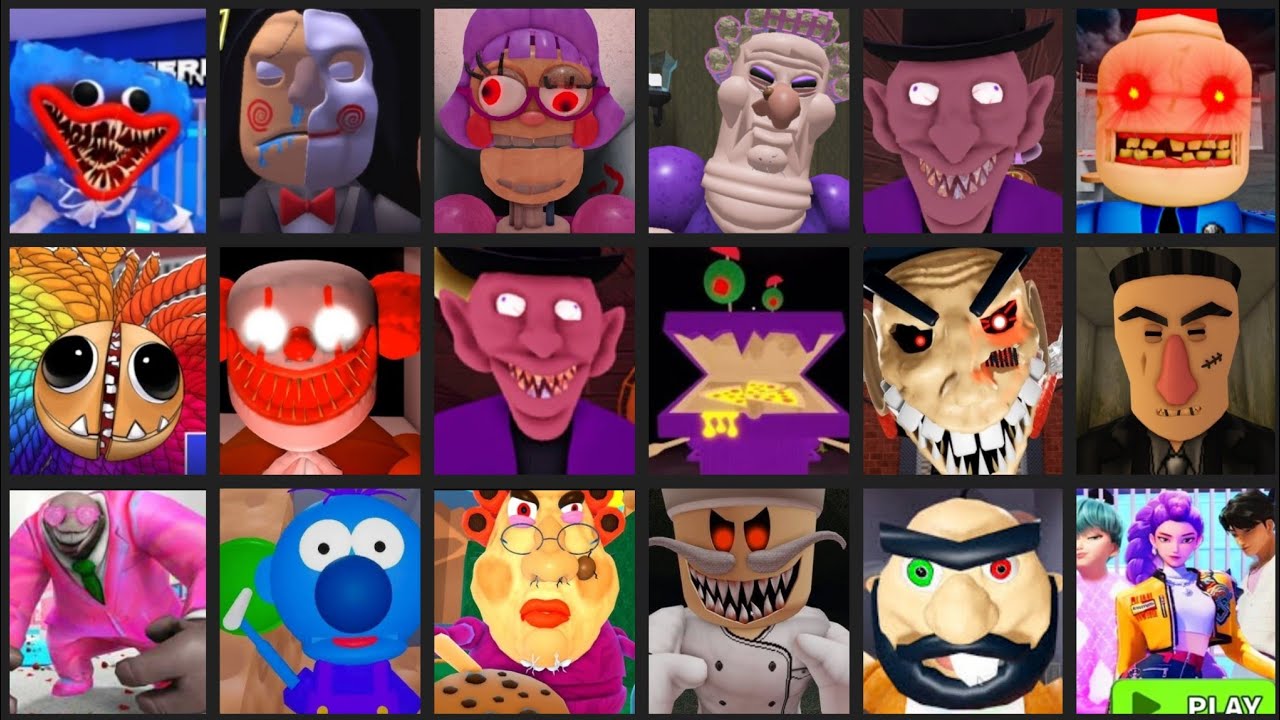 Escape Mr Yummy's,HUGGY WUGGY,SIREN COP'S,Papa Pizza's,ROBLOX JUMPSCARES