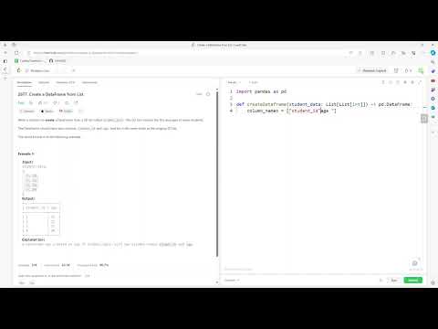 #LeetCode  2877 | Create a DataFrame from List #Python