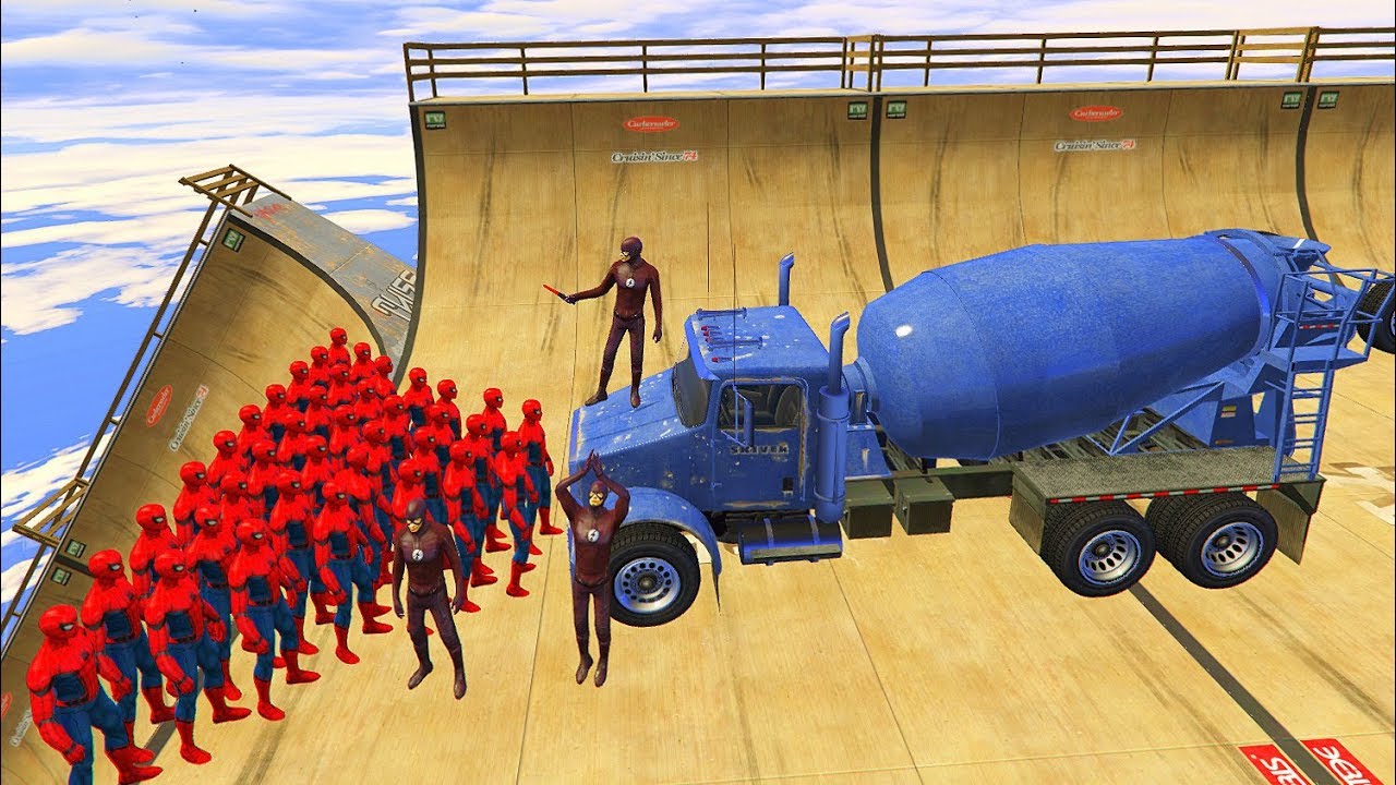 GTA 5 Crazy SPIDERMAN VS FLASH Ragdolls(Euphoria Physics, Ragdolls, Fails, Funny Moments)