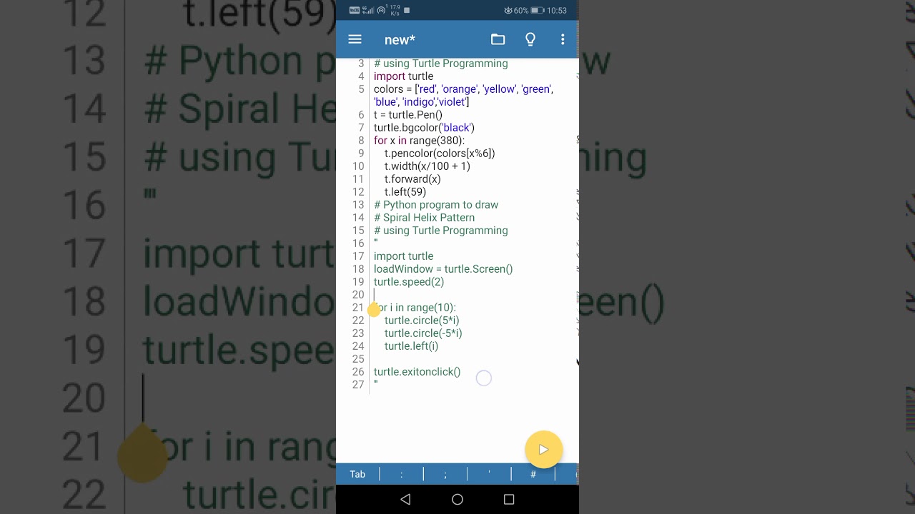 Rainbow design in python - YouTube