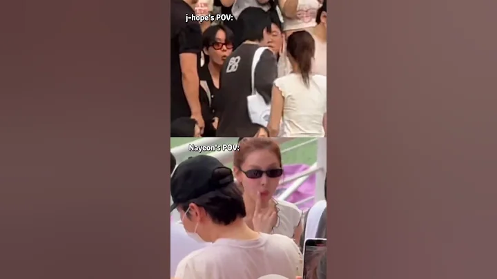 They were both surprised when they met 😯 and then smiled 🥰 So cute #jhope #bts #nayeon #twice