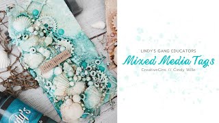 ⭐Full Tutorial ⭐ Beginner Mixed Media Beach and Ocean Tags for Lindy&#39;s Gang