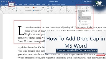 How To Add Drop Cap in MS Word | Drop Cap in Microsoft Word