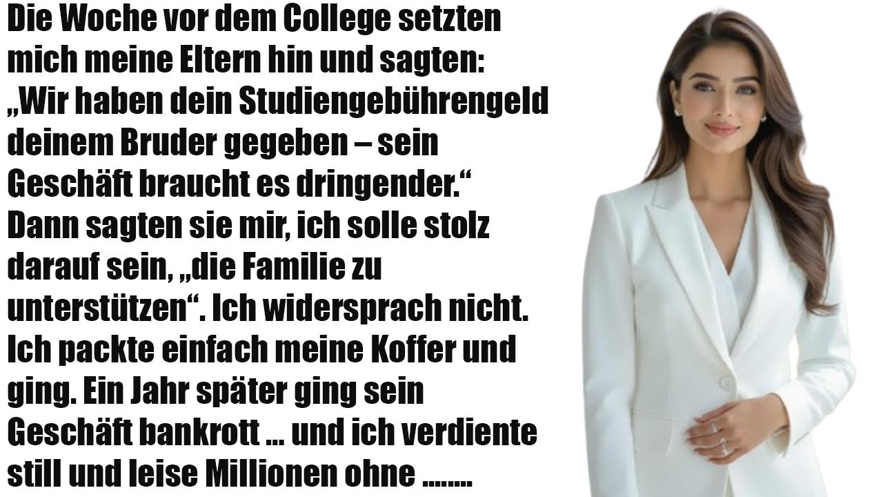 Eine Woche vor dem Studium: Meine Eltern gaben das ganze Geld meinem Bruder