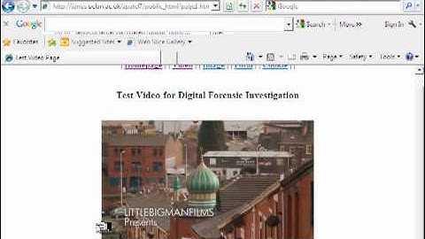 Creating Evidence - Internet Explorer (normal) and Test website
