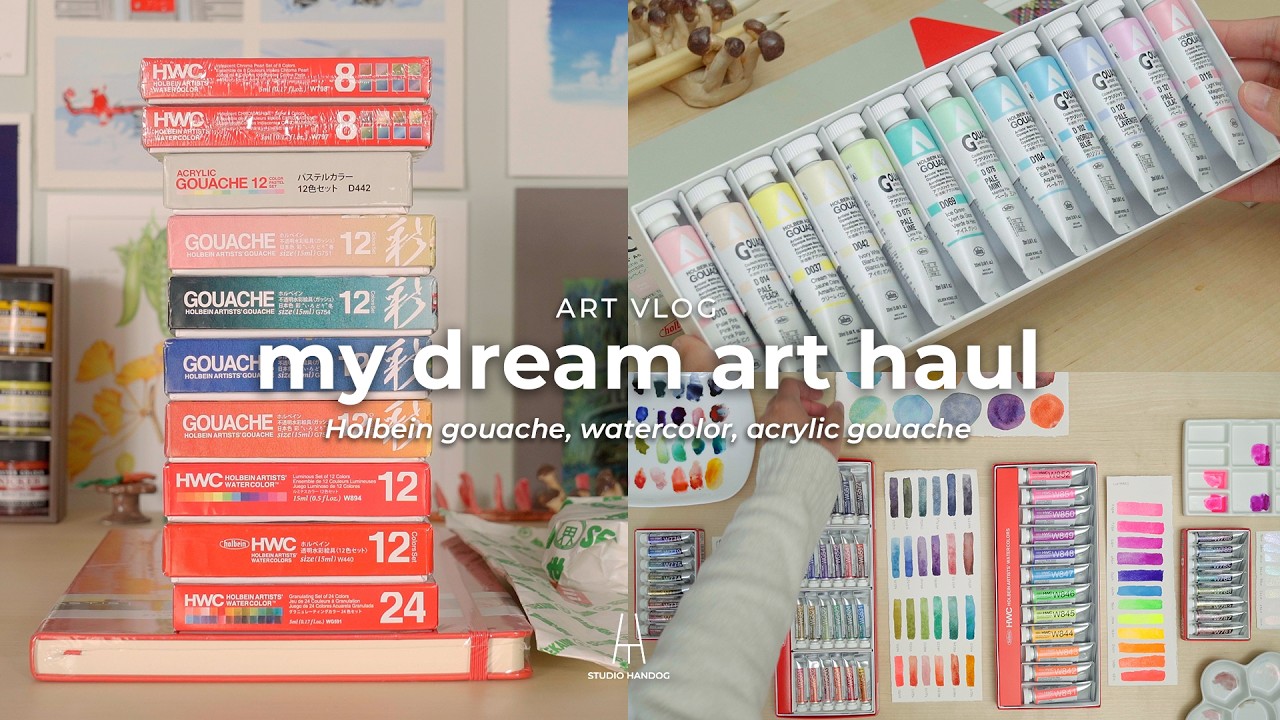Unboxing the art supply haul of my dreams at 34 ✨ | Sekaido Japan haul | Holbein gouache 🔈 asmr