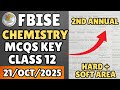 Fbise Chemistry Class 12 Mcqs Key 2nd Annual Examination 2025 | Fbise Mcqs Key
