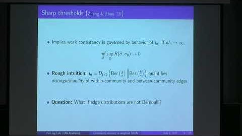 Prof. Po-Ling Loh | Community recovery in weighted stochastic block models