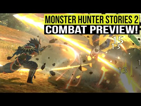 Monster Hunter Stories 2 Combat Preview Gameplay - Using Skills, Switching Weapons & Kinship Skills! - YouTube