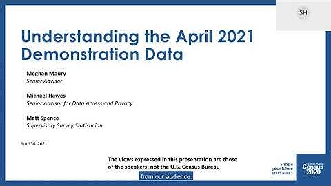 Understanding the April 2021 Demonstration Data : Introduction