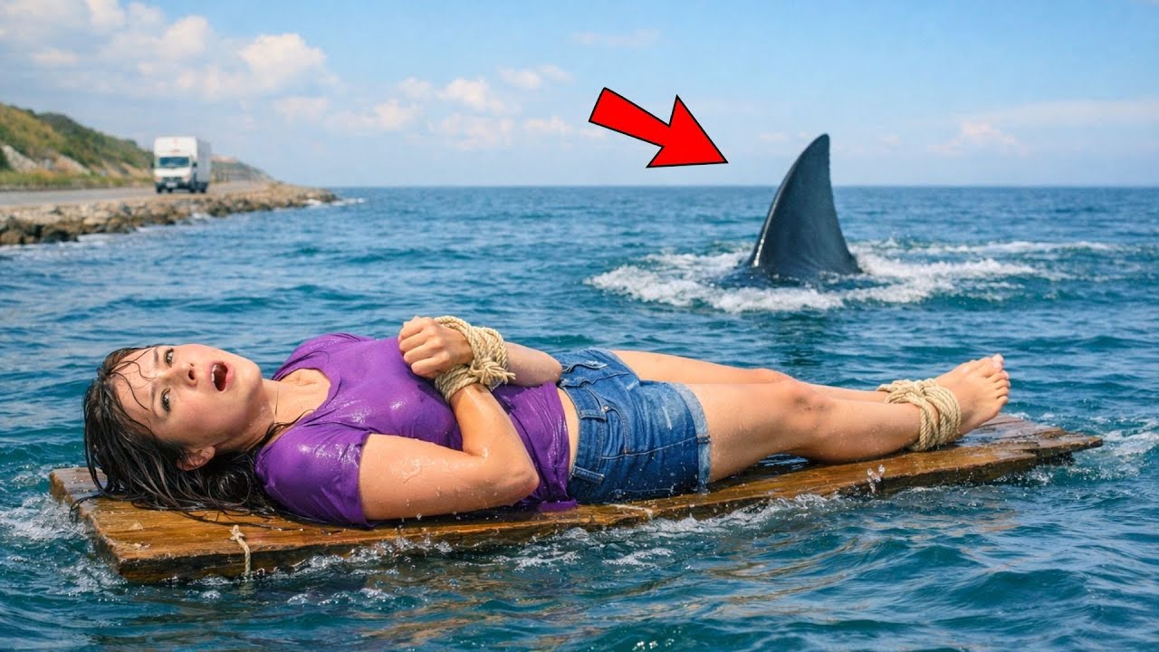 Camionero ve a joven AMARRADA en el MAR ante los TIBURONES… entonces hace esto…