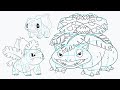 Cómo dibujar a Bulbasaur, Ivysaur y Venusaur de Pokémon 🌿 | Evolución completa paso a paso