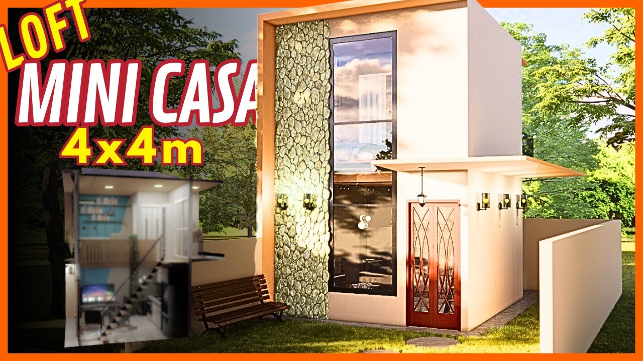 MINI CASA 4 X 4 m – LOFT Barato, mas confortável! - YouTube