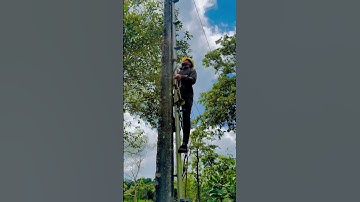 Guy  installation to pole| @Powerman_yellapur | #hescom #trending #ytshorts #viralshort #viralshorts