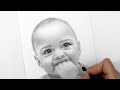 Drawing a Realistic Baby Face with Graphite Pencils - Baby Portrait