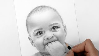 Drawing a Realistic Baby Face with Graphite Pencils - Baby Portrait
