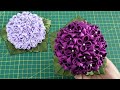 como hacer hortensias de cinta / tutorial de flores / aprende hacer hortensias con cinta  🌸😊