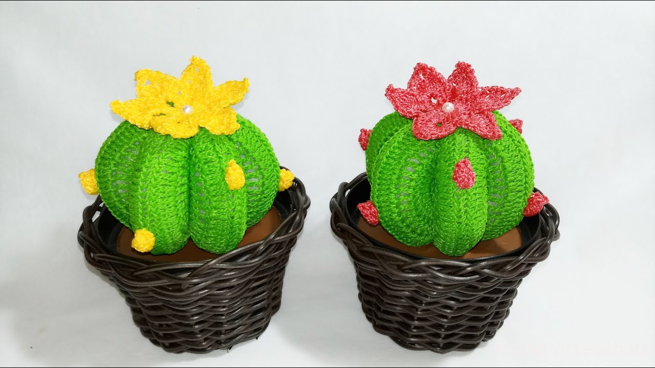 CACTO DE CROCHÊ PARA DECORAÇÃO - FRANCI ARTESANATO